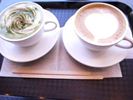 カプチーノとアイス抹茶きなこラテ♪
