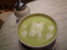 347 cafe　抹茶くまラテアート